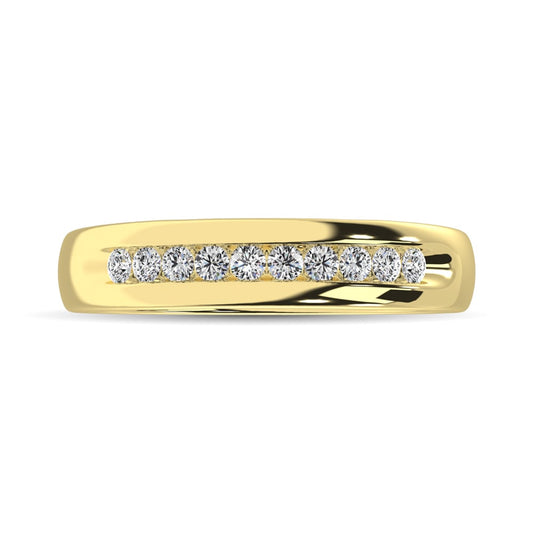 14K Yellow Gold 1/4 Ct.Tw. Diamond Men?s Machine Band
