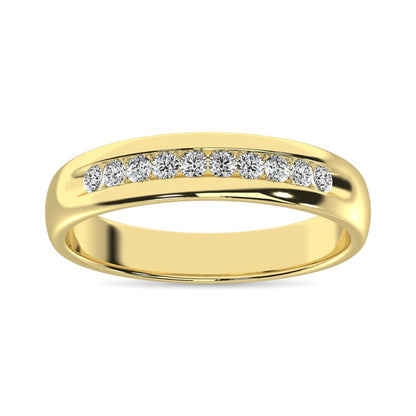 14K Yellow Gold 1/4 Ct.Tw. Diamond Men?s Machine Band