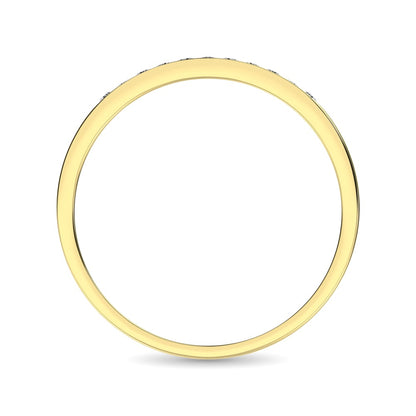 14K Yellow Gold 1/10 Ct Diamond Ladies Machine Band