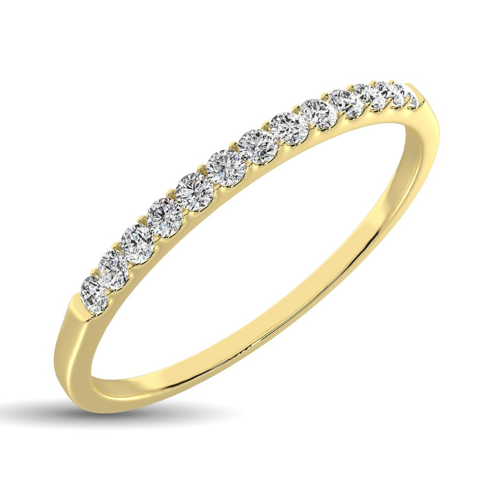 14K Yellow Gold 1/6 Ct.Tw. Diamond Ladies Machine Band