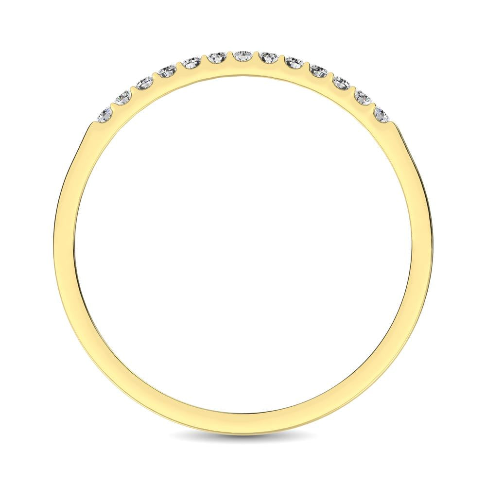 14K Yellow Gold 1/6 Ct.Tw. Diamond Ladies Machine Band