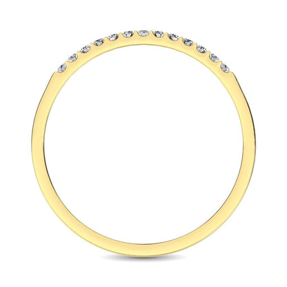 14K Yellow Gold 1/6 Ct.Tw. Diamond Ladies Machine Band