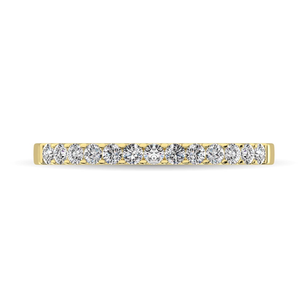 14K Yellow Gold 1/5 Ct Diamond Ladies Machine Band