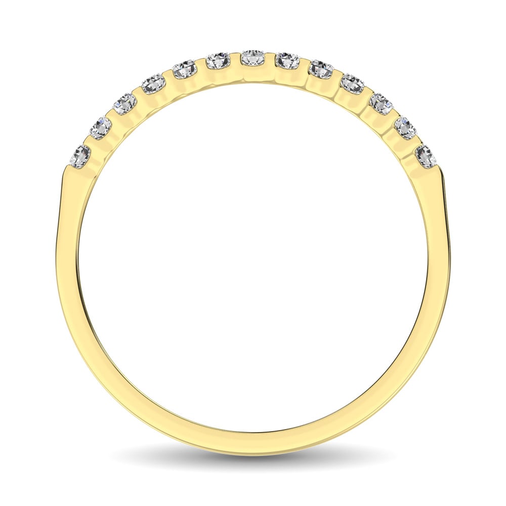 14K Yellow Gold 1/5 Ct Diamond Ladies Machine Band