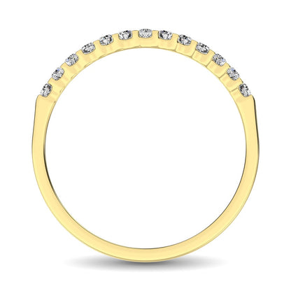 14K Yellow Gold 1/5 Ct Diamond Ladies Machine Band