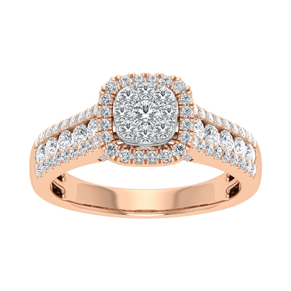 Diamond 7/8 Ct.Tw. Engagement Ring in 14K Rose Gold