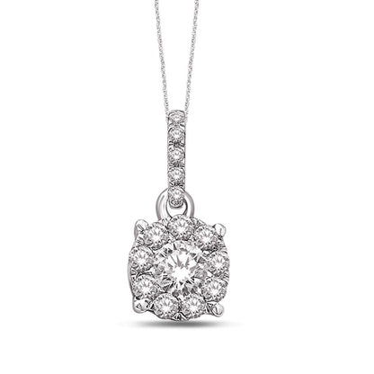 14K White Gold 1/4 Ct.Tw Diamond Fashion Pendant