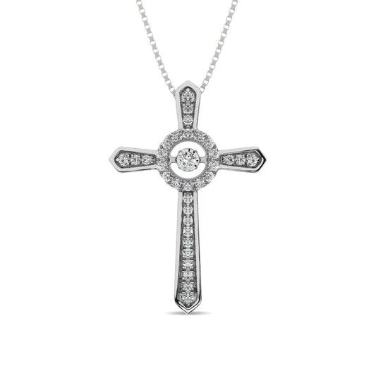 Diamond 1/5 Ct.Tw. Cross Pendant in 10K White Gold