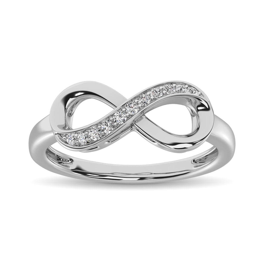 10K White Gold 1/10 Ct.Tw. Diamond Infinity Ring