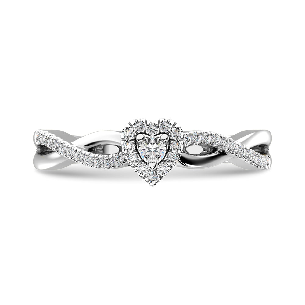 10K White Gold 1/5 Ct.Tw. Diamond Heart Ring