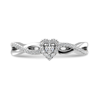 10K White Gold 1/5 Ct.Tw. Diamond Heart Ring