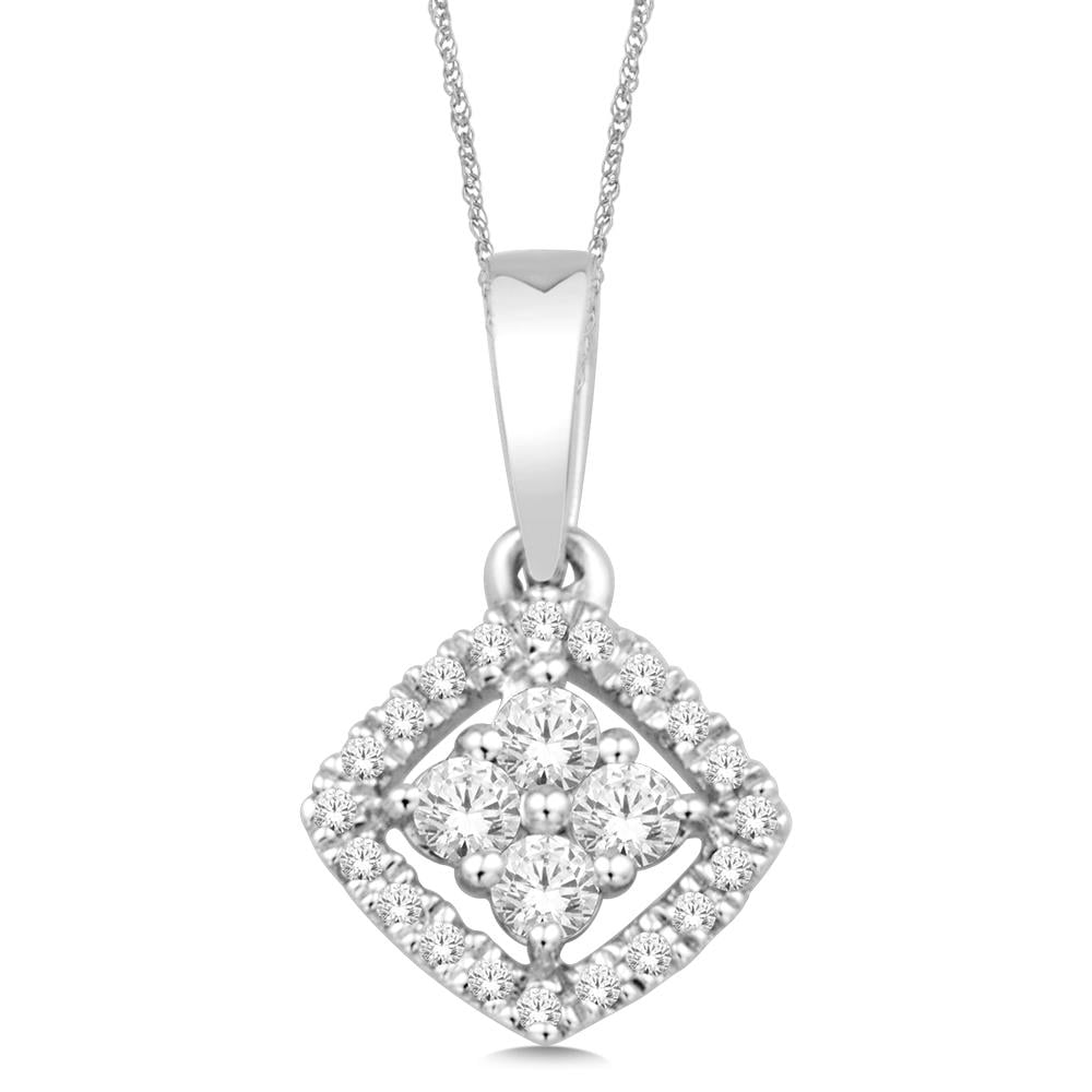 14K White Gold 1/10 Ct.Tw. Diamond Fashion Pendant
