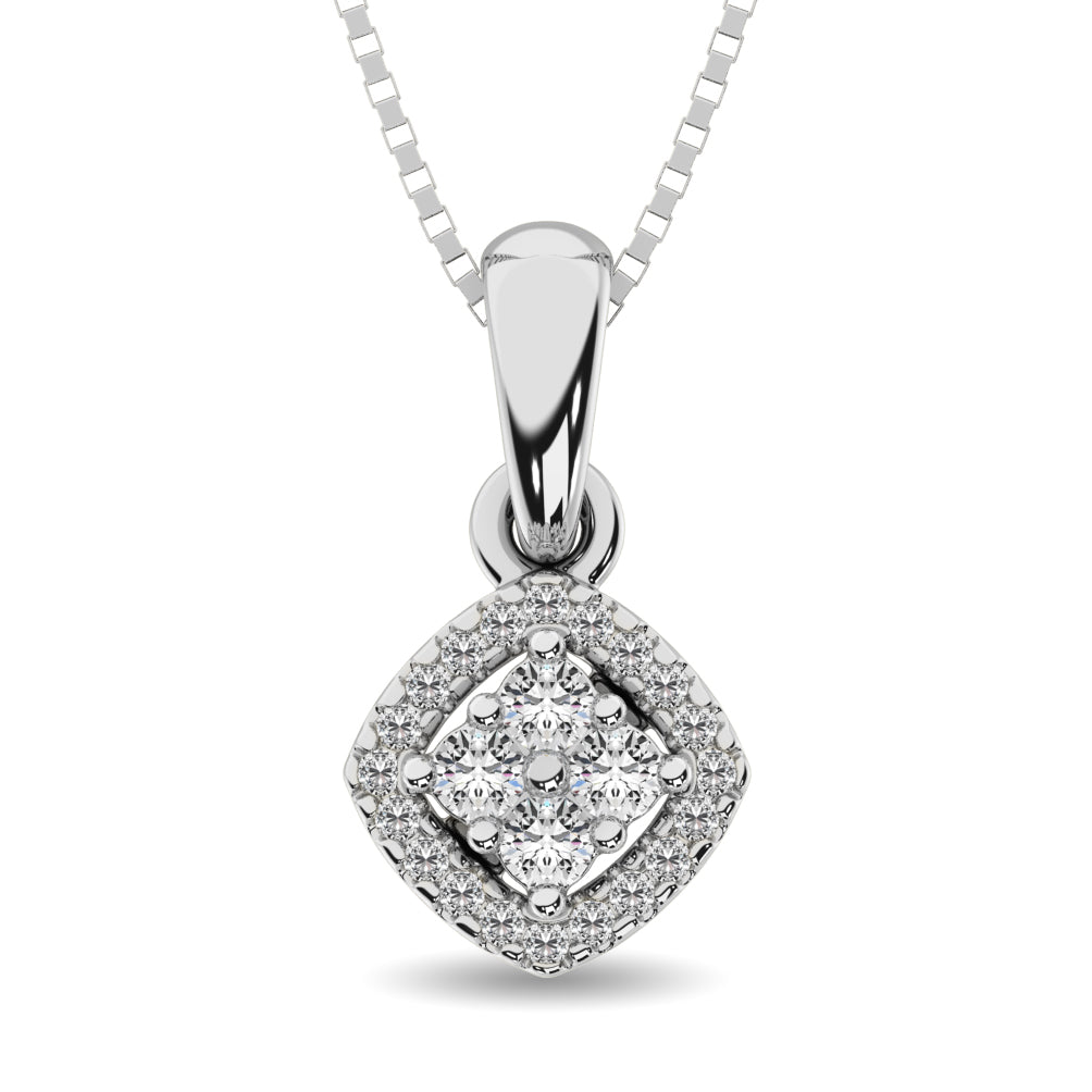 14K White Gold 1/10 Ct.Tw. Diamond Fashion Pendant
