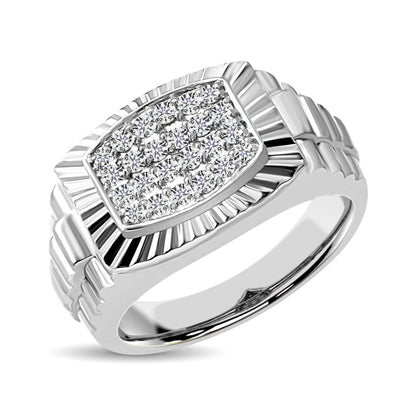 10K White Gold 1/2 Ct.Tw. Diamond Men?s Fashion Ring