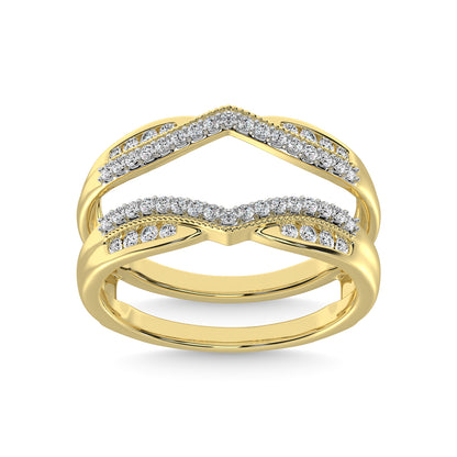 14K Yellow Gold 1/3 Ct.Tw. Diamond Guard Ring