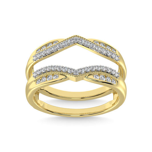 14K Yellow Gold 1/3 Ct.Tw. Diamond Guard Ring