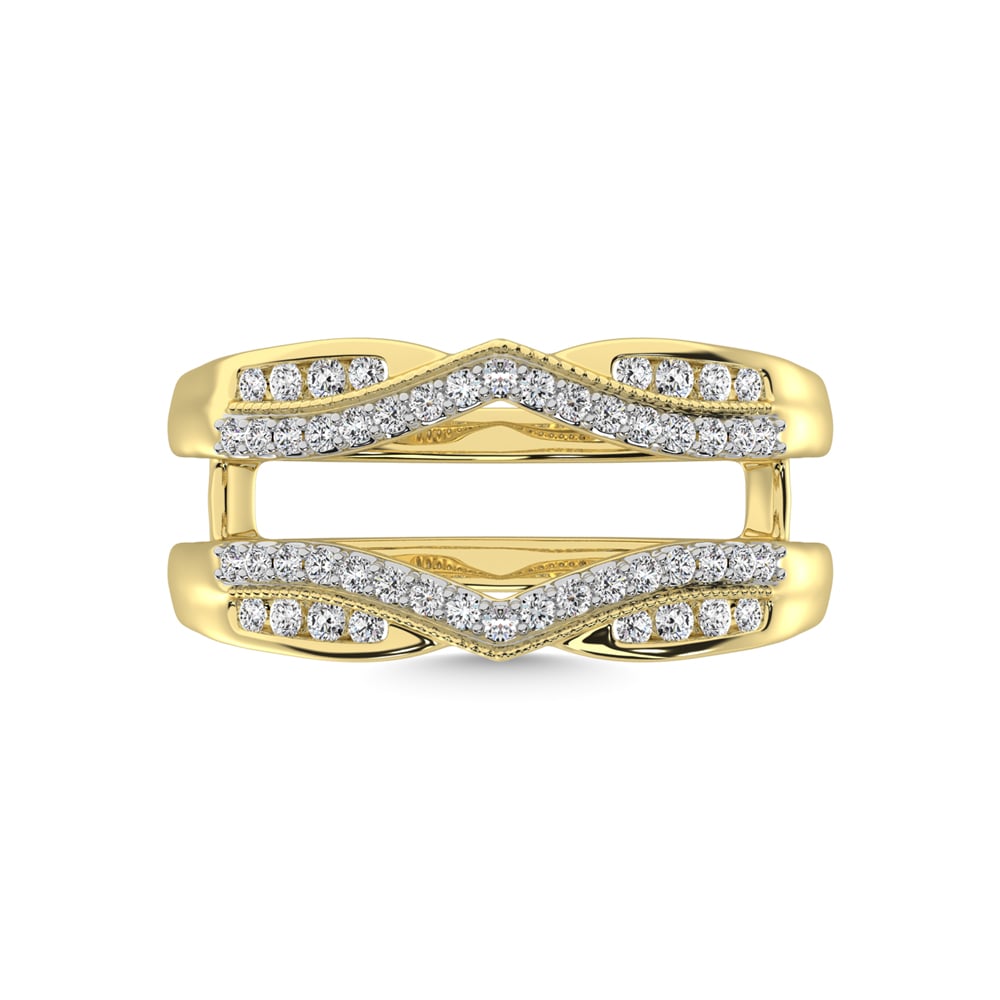 14K Yellow Gold 1/3 Ct.Tw. Diamond Guard Ring