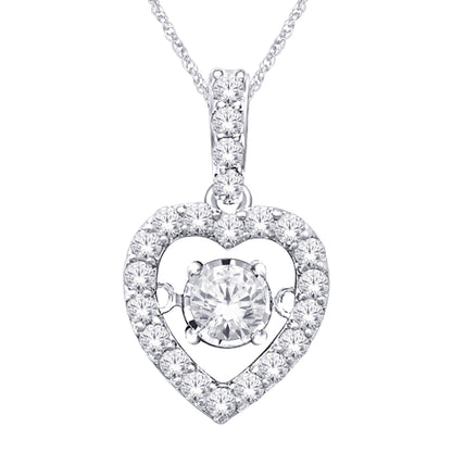 10K White Gold 1/4 Ct.Tw. Moving Diamond Fashion Pendant