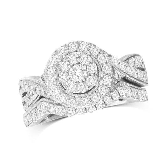 14K White Gold 1 Ct.Tw. Diamond Bridal Ring