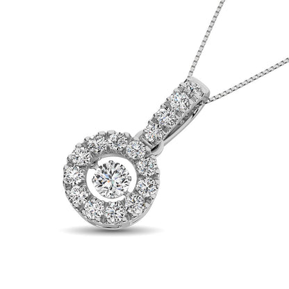 10K White Gold 9/10 Ct.Tw. Moving Diamond Fashion Pendant