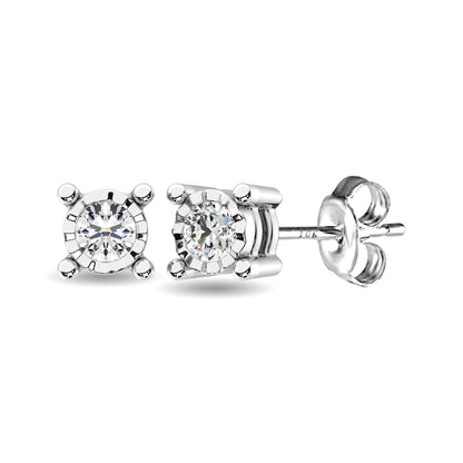 10K White Gold 1/10 Ct.Tw. Diamond Stud Earrings