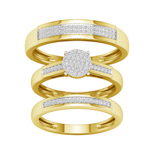 10K 0.33CT DIAM TRIO SET