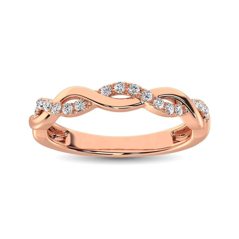 14K Rose Gold 1/20 Ct.Tw. Diamond Wedding Band