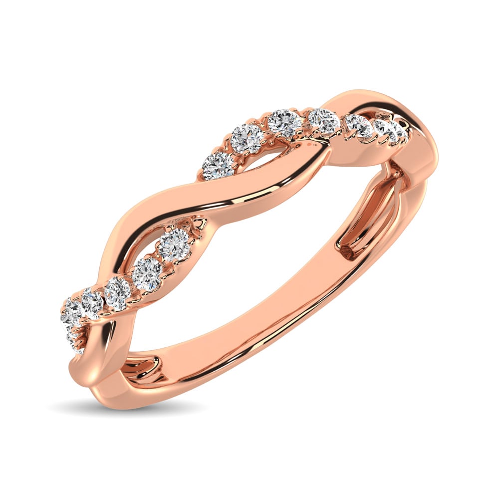 14K Rose Gold 1/20 Ct.Tw. Diamond Wedding Band