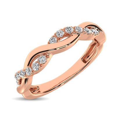 14K Rose Gold 1/20 Ct.Tw. Diamond Wedding Band