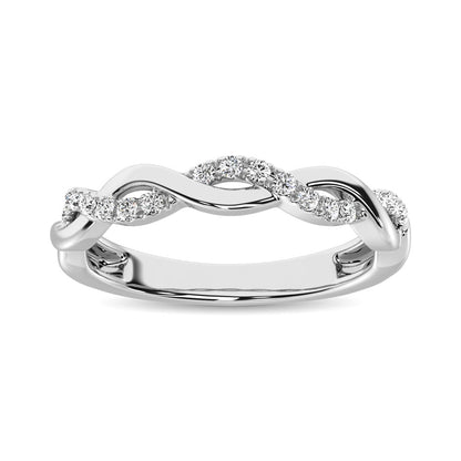 14K White Gold 1/20 Ct.Tw. Diamond Wedding Band