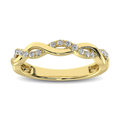14K Yellow Gold 1/20 Ct.Tw. Diamond Wedding Band