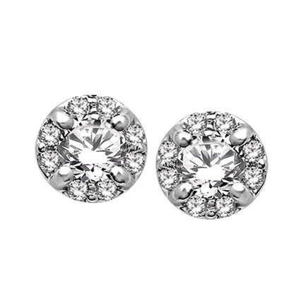 14K White Gold 7/10 Ct.Tw. Diamond Stud Earrings