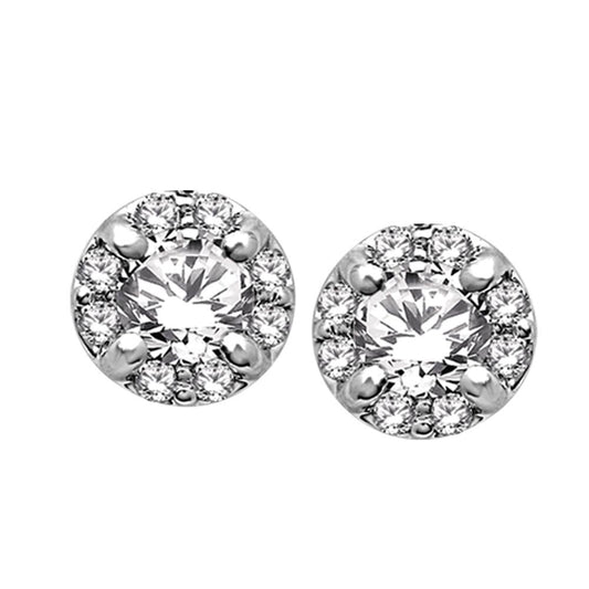 14K White Gold 7/10 Ct.Tw. Diamond Stud Earrings