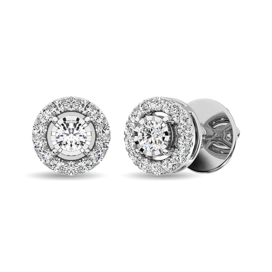 10K White Gold 1/4 Ct.Tw. Diamond Stud Earrings