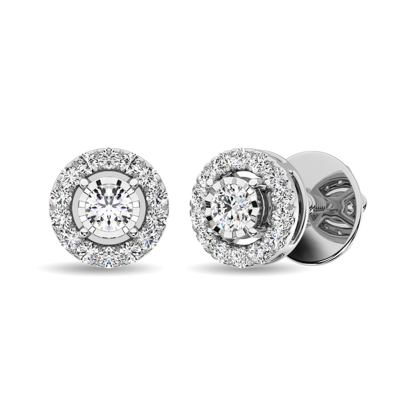 10K White Gold 1/4 Ct.Tw. Diamond Stud Earrings