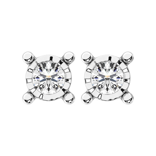 Diamond 1/4 Ct.Tw. Solitaire Stud Earrings in 14K White Gold