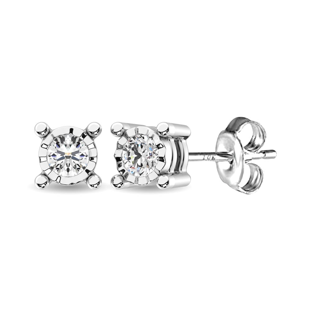 Diamond 3/8 Ct.Tw. Solitaire Stud Earrings in 14K White Gold