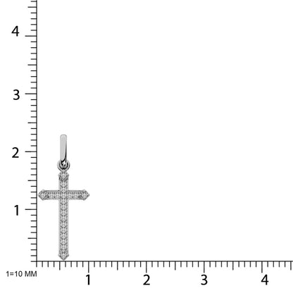 10K White Gold 1/20 Ct.Tw. Diamond Cross Pendant