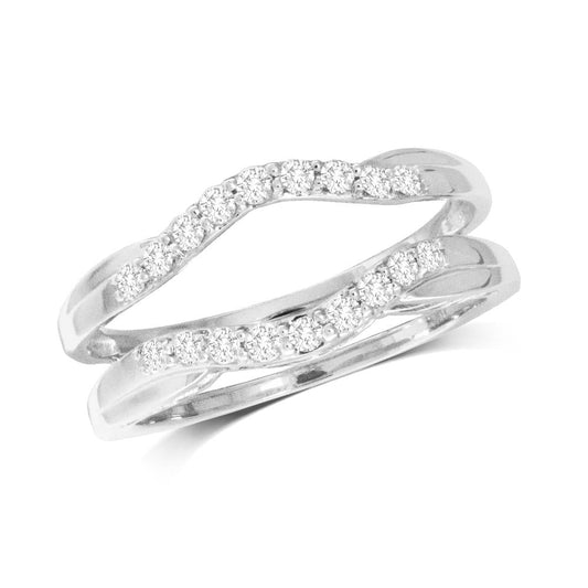 10K White Gold 1/4 Ct.Tw. Diamond Guard Ring