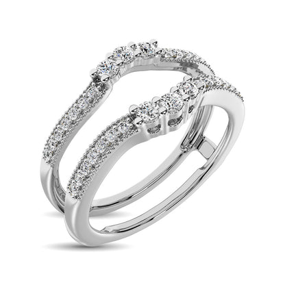 10K White Gold 1/3 Ct.Tw. Diamond Guard Ring