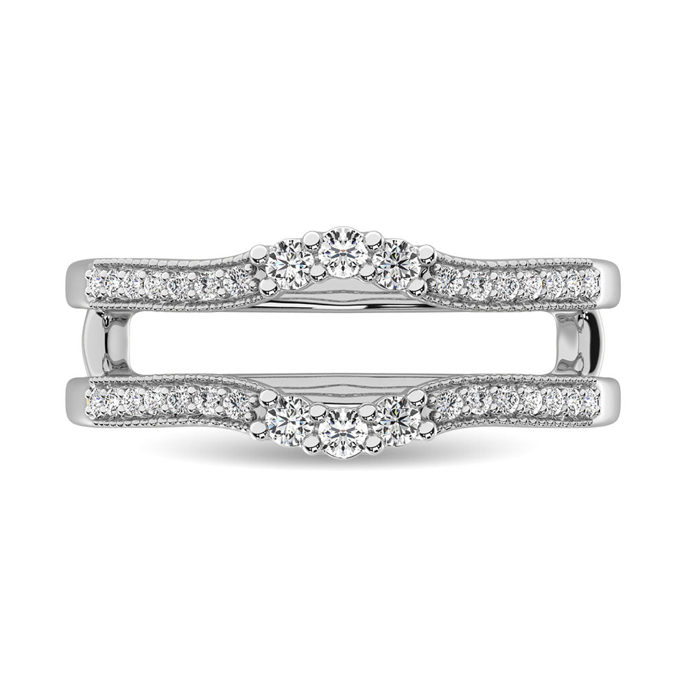 10K White Gold 1/3 Ct.Tw. Diamond Guard Ring