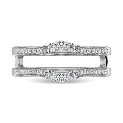 10K White Gold 1/3 Ct.Tw. Diamond Guard Ring
