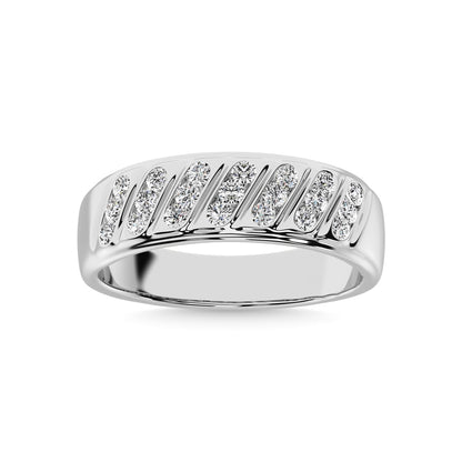 14K White Gold 1/2 Ct.Tw. Diamond Men?s Band