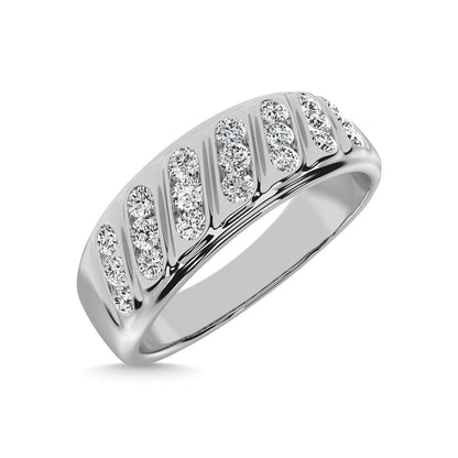 14K White Gold 1/2 Ct.Tw. Diamond Men?s Band