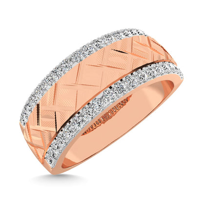 14K White Gold 1/2 Ct.Tw. Diamond Machine Men?s Band