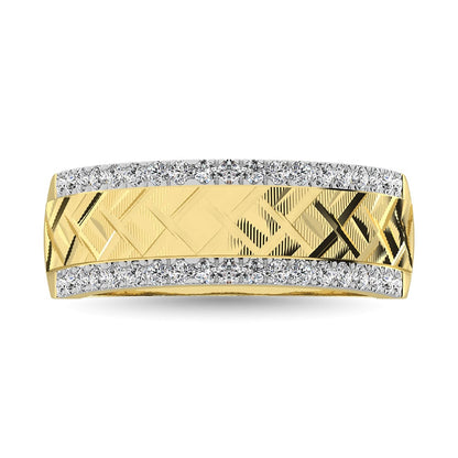 14K Yellow Gold 1/2 Ct.Tw. Diamond Machine Men?s Band
