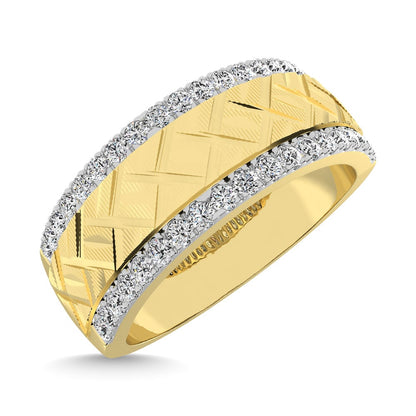 14K Yellow Gold 1/2 Ct.Tw. Diamond Machine Men?s Band