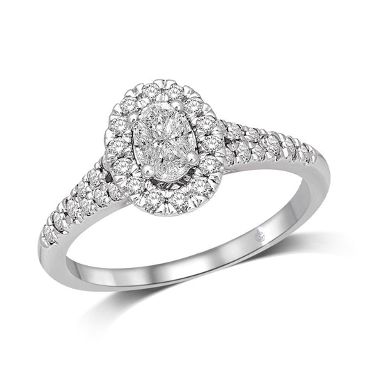 Lovecuts 14K White Gold 9/10 Ct.Tw. Diamond Engagement Ring