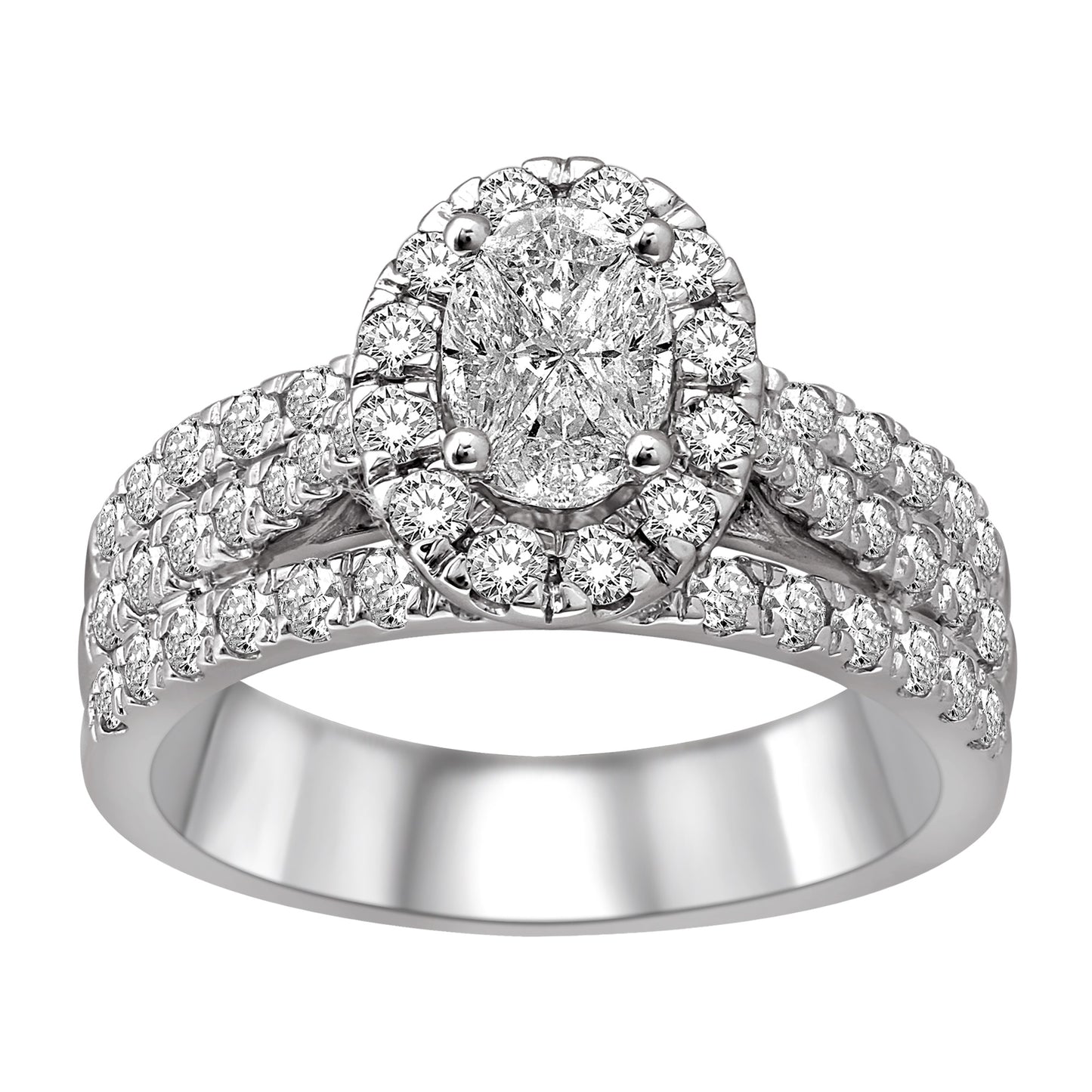 Lovecuts 14K White Gold 1 1/2 Ct.Tw. Diamond Engagement Ring