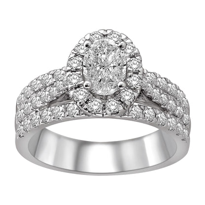 Lovecuts 14K White Gold 1 1/2 Ct.Tw. Diamond Engagement Ring